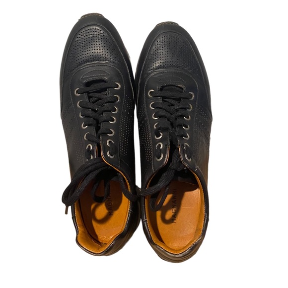 Magnanni Pueblo Black Leather Black Sneakers size 9.5 US Mens Shoes 14804 - Picture 7 of 9